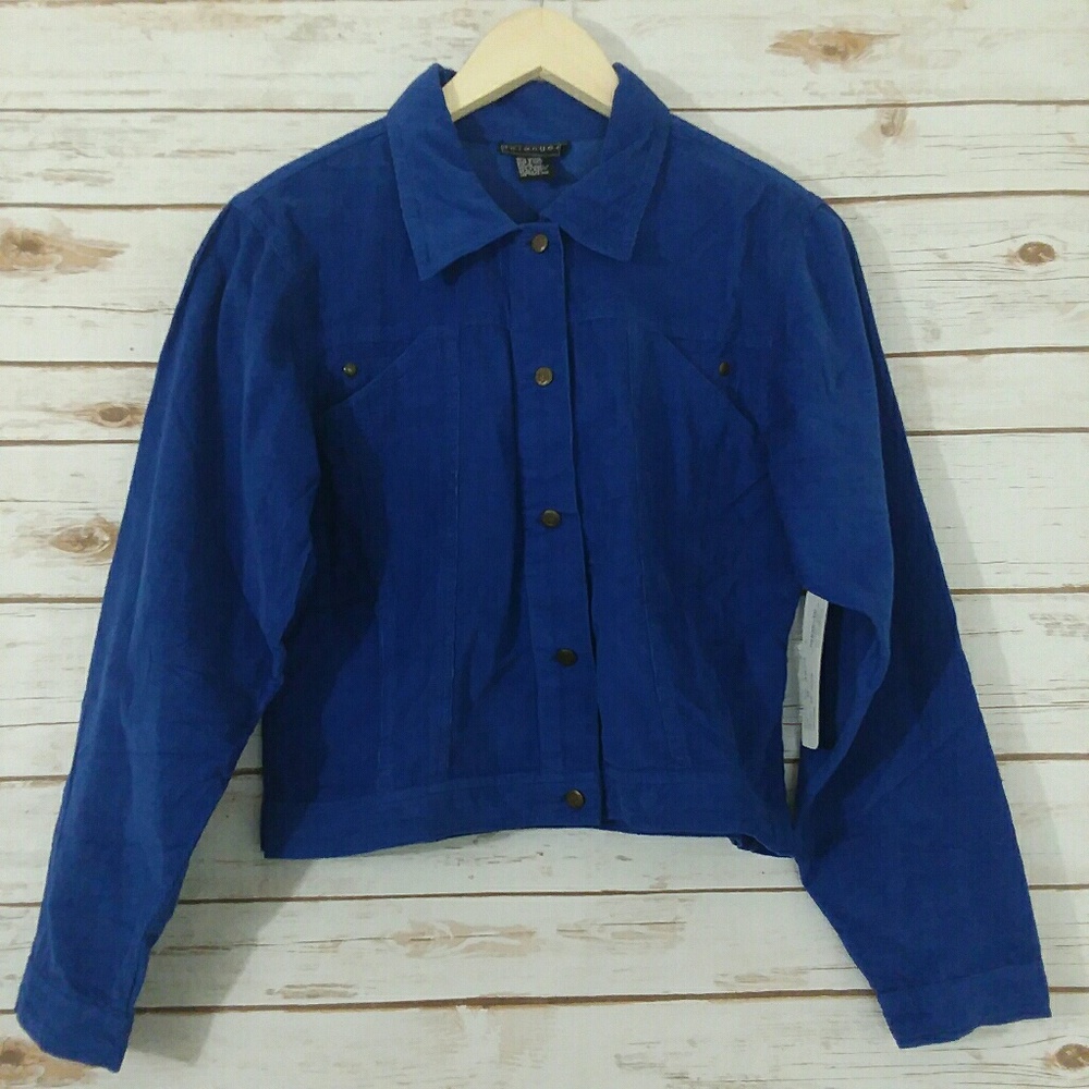 Deranged Blue Corduroy Girls Jackets M NWT